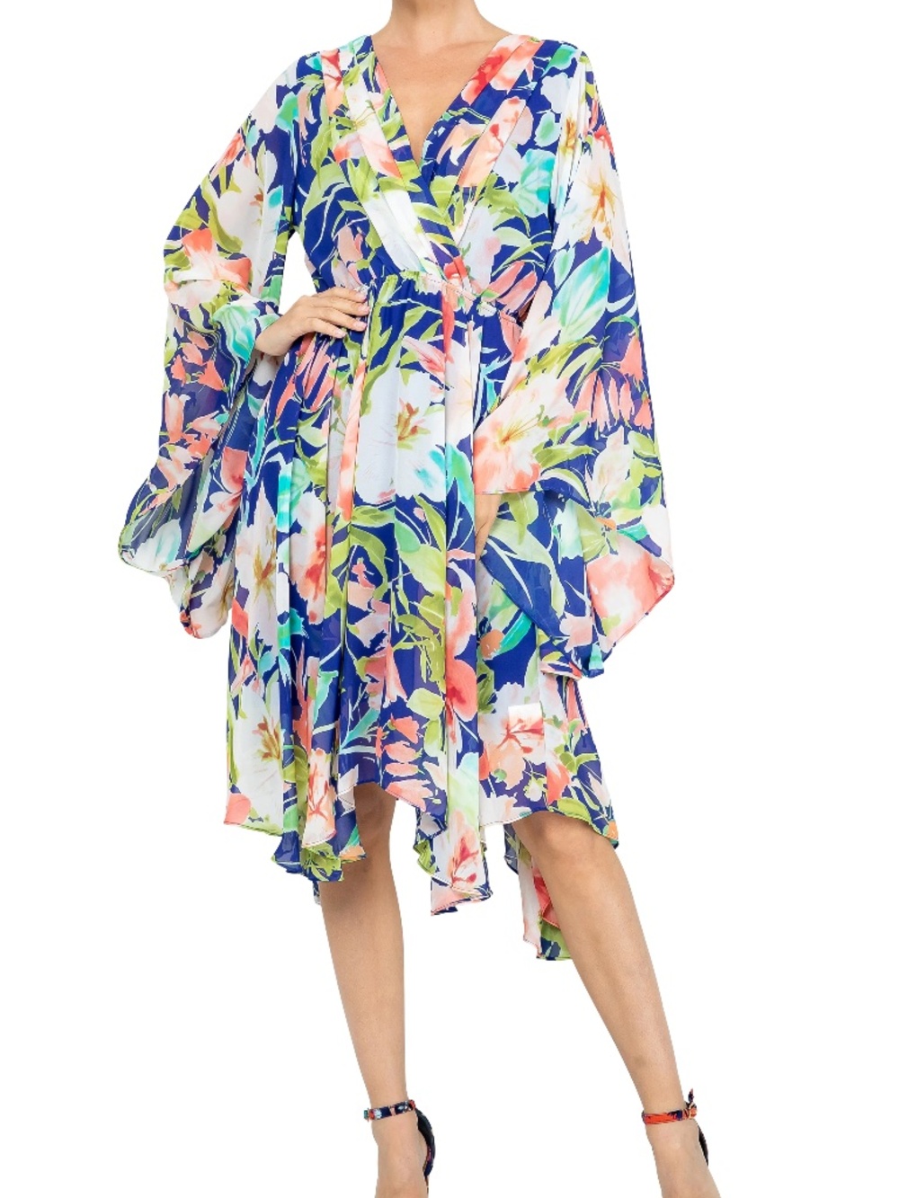 Meghan Los Angeles Tropical Sunset Dress - Size M